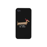 Dachshund Through The Snow Black Phone Case