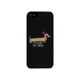 Dachshund Through The Snow Black Phone Case