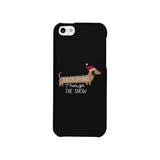 Dachshund Through The Snow Black Phone Case
