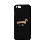 Dachshund Through The Snow Black Phone Case