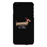 Dachshund Through The Snow Black Phone Case