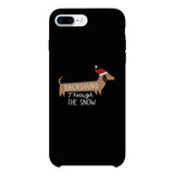 Dachshund Through The Snow Black Phone Case