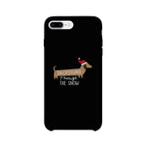 Dachshund Through The Snow Black Phone Case