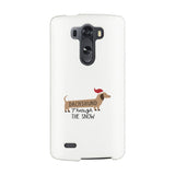 Dachshund Through The Snow White Phone Case