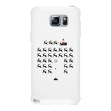 Pixel Game Santa And Rudolph White Phone Case