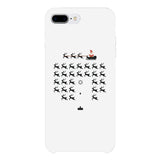 Pixel Game Santa And Rudolph White Phone Case