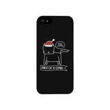 Meowy Catmas Santa Cat Is Coming Black Phone Case