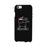 Meowy Catmas Santa Cat Is Coming Black Phone Case