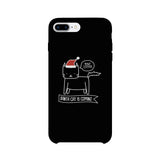 Meowy Catmas Santa Cat Is Coming Black Phone Case