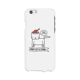 Meowy Catmas Santa Cat Is Coming White Phone Case