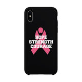 Hope Strength Courage Black Phone Case