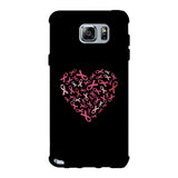 Pink Ribbon Heart Black Phone Case