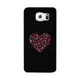 Pink Ribbon Heart Black Phone Case