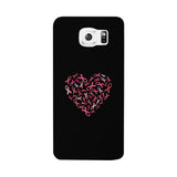 Pink Ribbon Heart Black Phone Case