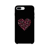 Pink Ribbon Heart Black Phone Case