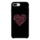 Pink Ribbon Heart Black Phone Case
