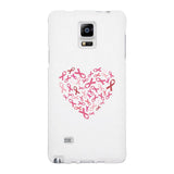 Pink Ribbon Heart White Phone Case
