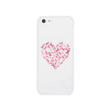 Pink Ribbon Heart White Phone Case