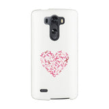 Pink Ribbon Heart White Phone Case