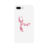 Pink Floral Ribbon White Phone Case