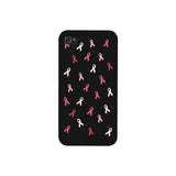 Breast Cancer Ribbon Pattern Black Phone Case