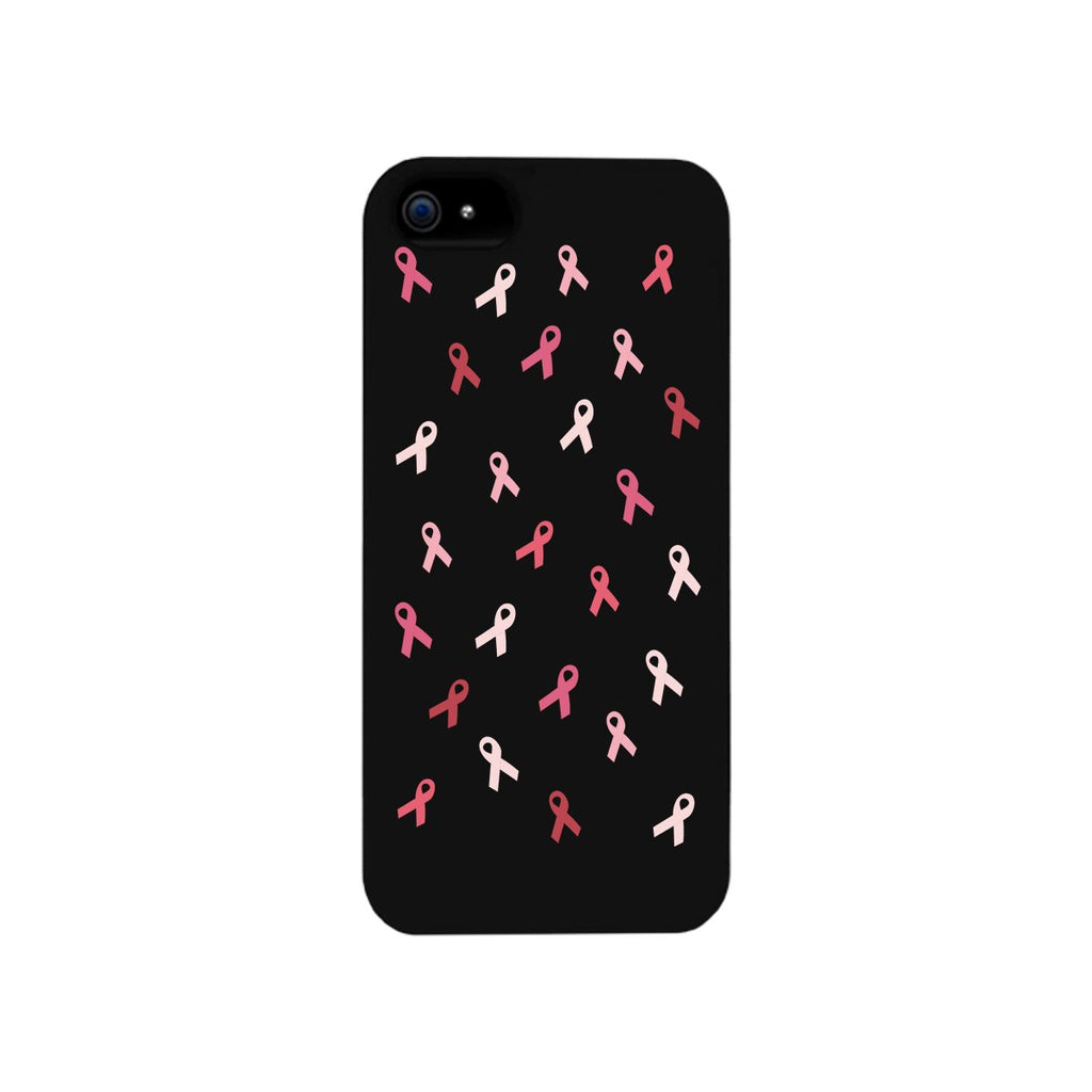 Breast Cancer Ribbon Pattern Black Phone Case