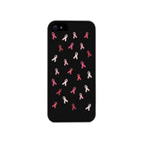 Breast Cancer Ribbon Pattern Black Phone Case