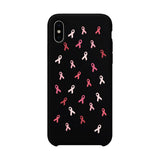 Breast Cancer Ribbon Pattern Black Phone Case