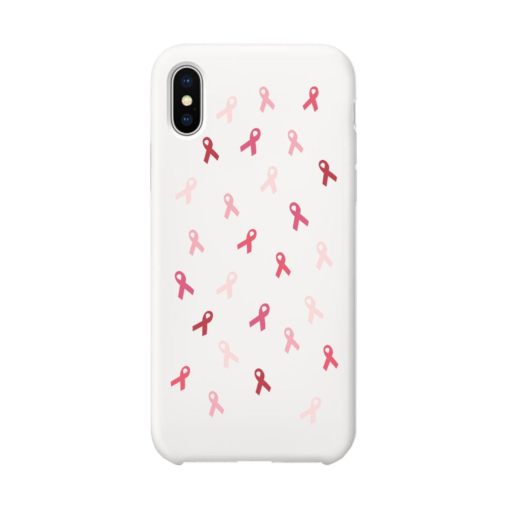 Breast Cancer Ribbon Pattern White Phone Case