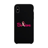 Believe Breast Cancer Awareness Black Phone Case