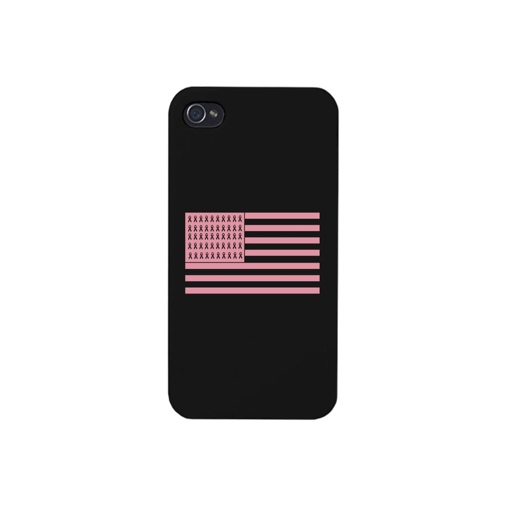 Breast Cancer Awareness Pink Flag Black Phone Case