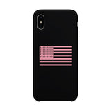 Breast Cancer Awareness Pink Flag Black Phone Case