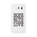 Hope Strength Faith Courage Love Breast Cancer White Phone Case