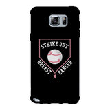Strike Out Breast Cancer Baseball Black Phone Case