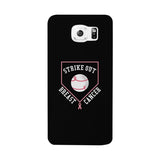 Strike Out Breast Cancer Baseball Black Phone Case