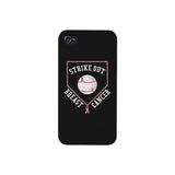 Strike Out Breast Cancer Baseball Black Phone Case