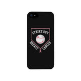 Strike Out Breast Cancer Baseball Black Phone Case