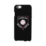 Strike Out Breast Cancer Baseball Black Phone Case