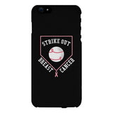 Strike Out Breast Cancer Baseball Black Phone Case