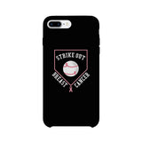 Strike Out Breast Cancer Baseball Black Phone Case