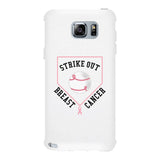 Strike Out Breast Cancer Baseball White Phone Case