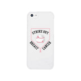 Strike Out Breast Cancer Baseball White Phone Case