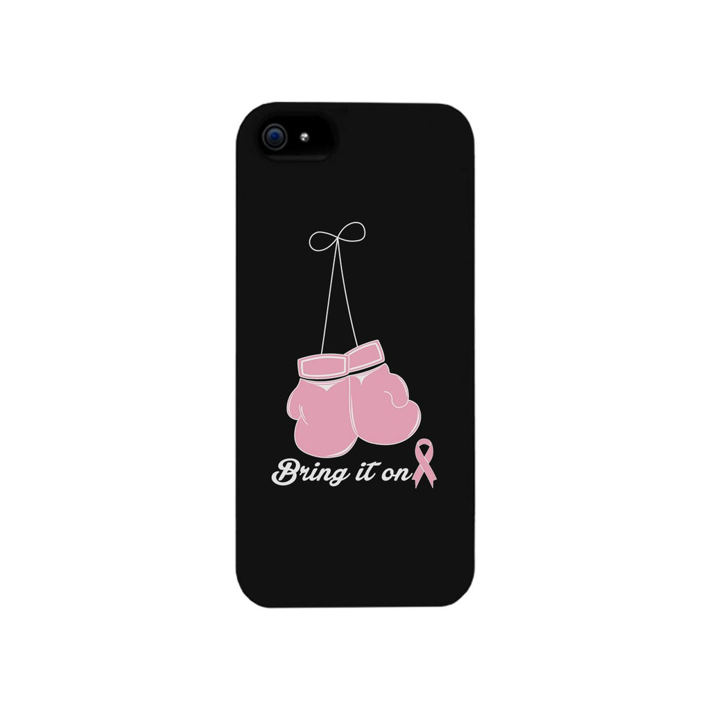 Bring It On Breast Cancer Awareness Boxing Black Phone Case