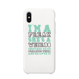 Freak and Weirdo BFF Matching White Phone Cases Best Friend