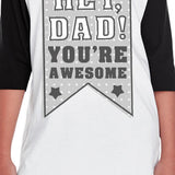 Hey Dad You're Awesome Dad Youth Baseball Jersey Gift Funny Design