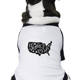I Love USA Map 4th Of July Decorative Baseball Tee Small Dogs Only