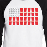 Beer Pong Flag Funny American Flag 3/4 Sleeve Shirt For 4th Of July