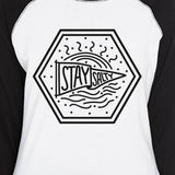 Stay Salty Cute Design Graphic Baseball Tshirt For Women Round Neck