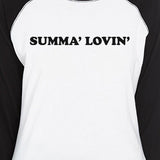 Summer Loving Womens 3/4 Sleeve Baseball Shirt Cute Summer Raglan