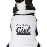 Birthday Girl Black And White Pet Baseball Shirt
